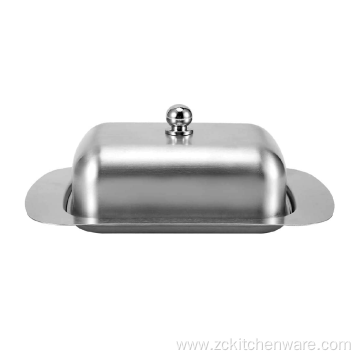 Kitchen Rectangle Stainless Steel Butter Dish With Cover